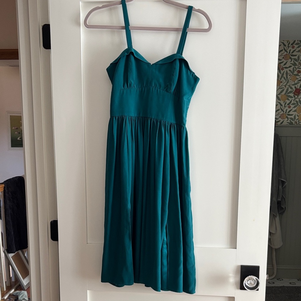 Amanda Uprichard Teal Sleeveless Dress